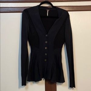 Free People Black Cardigan